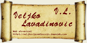 Veljko Lavadinović vizit kartica